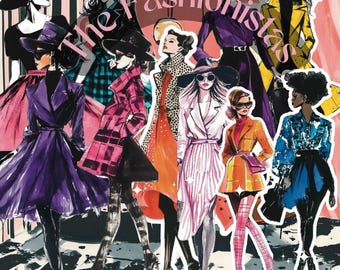 Retro Fashion Illustration Clipart & Stickers: 60s-80s Style (PNG