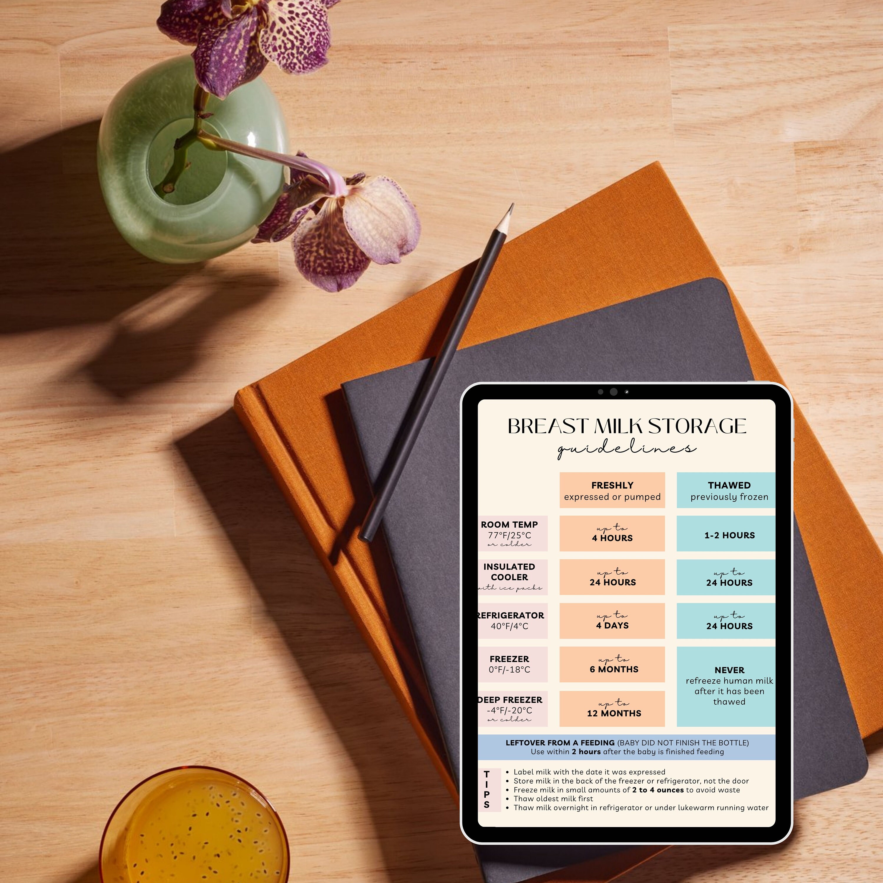 Breast Milk Storage Guidelines Printable - Editable and Printable PDF ...