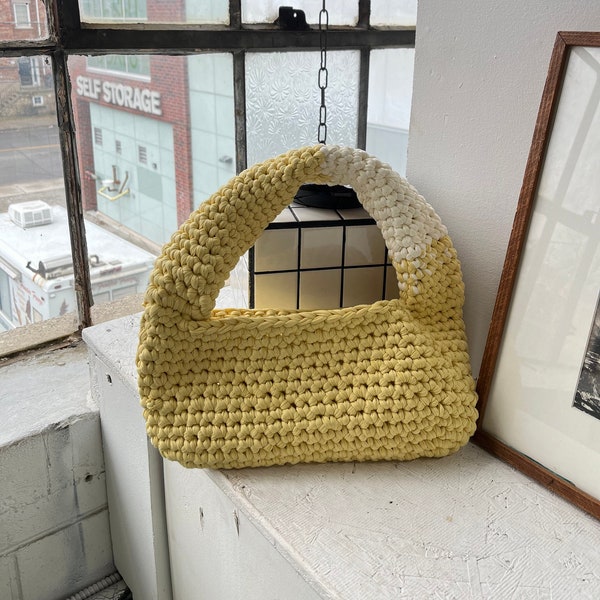 Handmade Crochet Bag | Crochet Shoulder Bag | Yellow Crochet Bag | Yellow Handmade Bag | Handmade Gift | Gift for Her