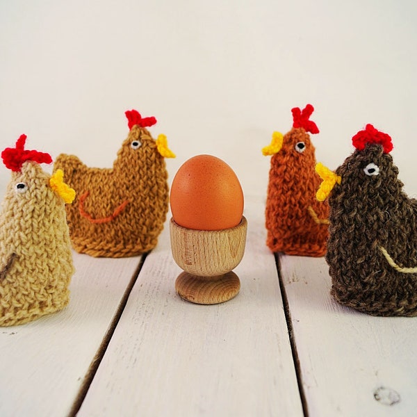 Knitting Pattern Chicken Egg Cosy, Egg Cup Cozy knit pattern, novelty knitting pattern, DIY gift, fun knit project, Easter knitting pattern