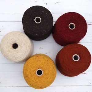Yellow Red Soft Donegal tweed yarn, irish tweed yarn, 100% merino fingering wool yarn, shades of grey, Brown Beige Rust 50 gm knitting wool