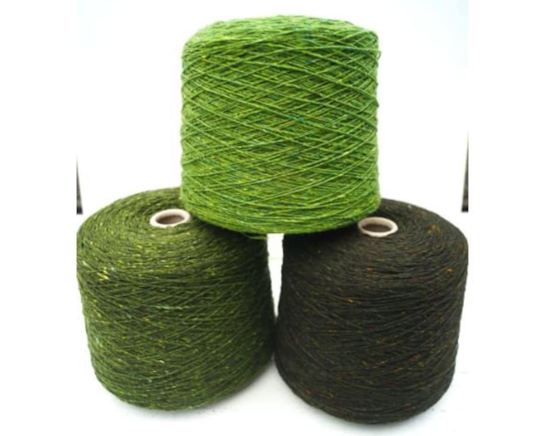 Green Soft Donegal Tweed Yarn, Irish Tweed Yarn, 100% Merino Fingering ...