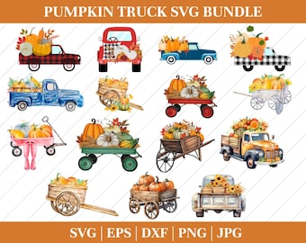Vintage Fall Truck SVG: Pumpkin Design Cut Files (Digital Download)