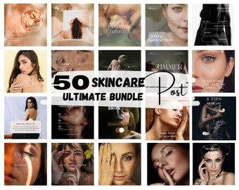 Skincare Instagram Post Templates: Esthetician Social Media (Canva Editable)