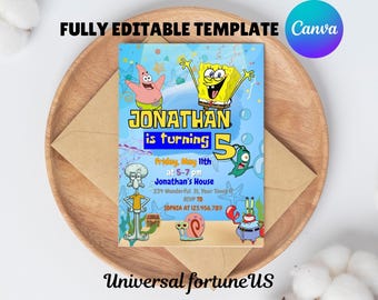 Editable Birthday Invitation Template: Canva Printable (Digital Download)