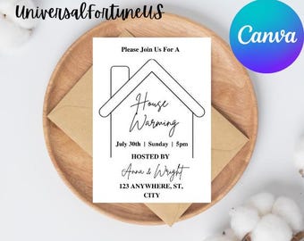 Minimalist Housewarming Invitation: Printable New Home Party (Digital Download)