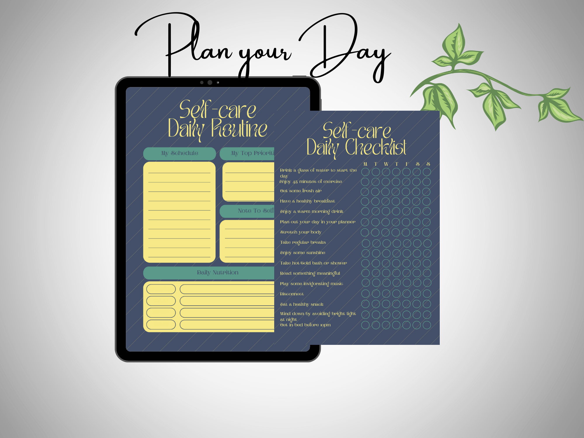 Editable Self Care Planner, Printable Digital Planner, Self Love ...