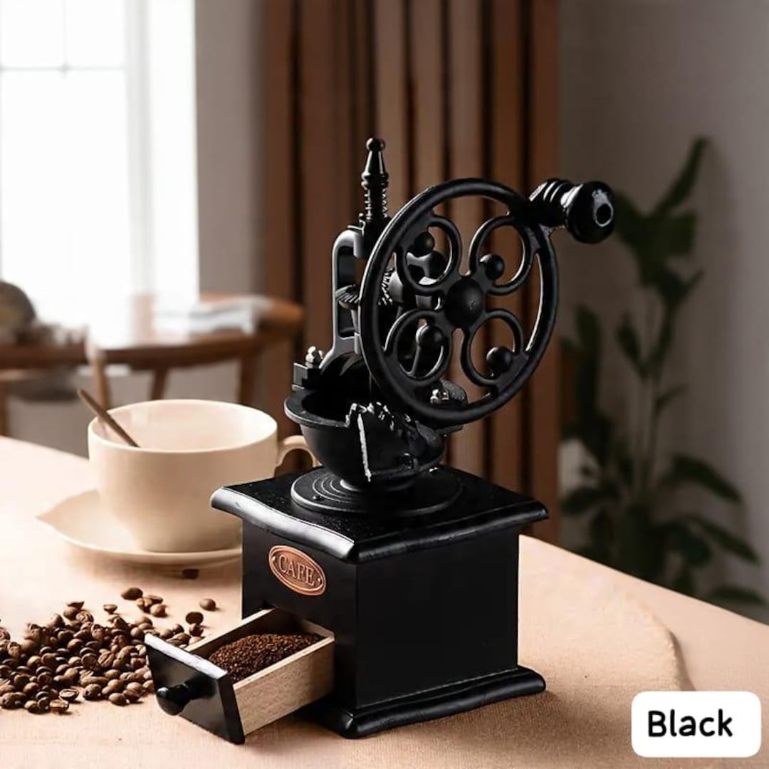Wooden Manual Coffee Grinder Vintage Style Black - Etsy