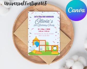 Playground Birthday Invitation: Editable Park Party Invite (Digital Download)