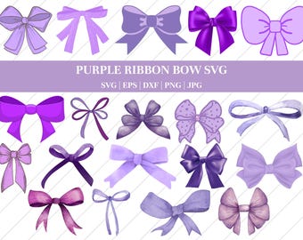 Ribbon Bow SVG Bundle, Coquette Bow Clipart (Digital Download)