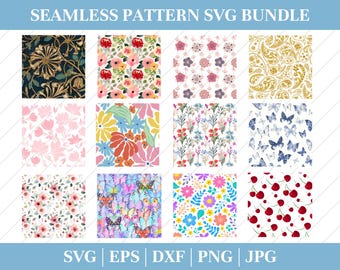 Geometric Seamless Patterns SVG: Clipart Vector Bundle (Instant Download)