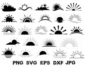 Sunrise & Sunset SVG Bundle: Cricut Cut Files (Digital Download)