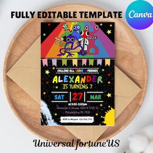 Regenbogen Freunde Geburtstag Party Einladung Vorlage, Regenbogen Geburtstag einladen, Regenbogen Freunde einladen, printable editierbare evite