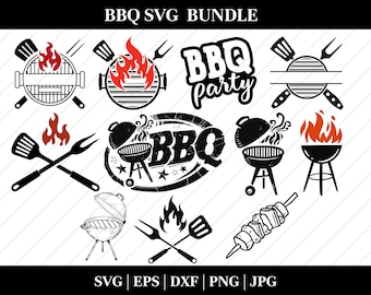 BBQ SVG Bundle: Grilling Clipart, Cut Files (Digital Download)