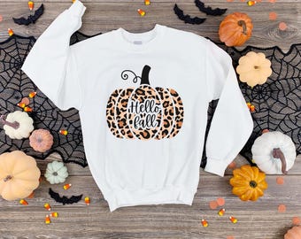 Hello Pumpkin SVG: Leopard Fall Design (Digital Download)