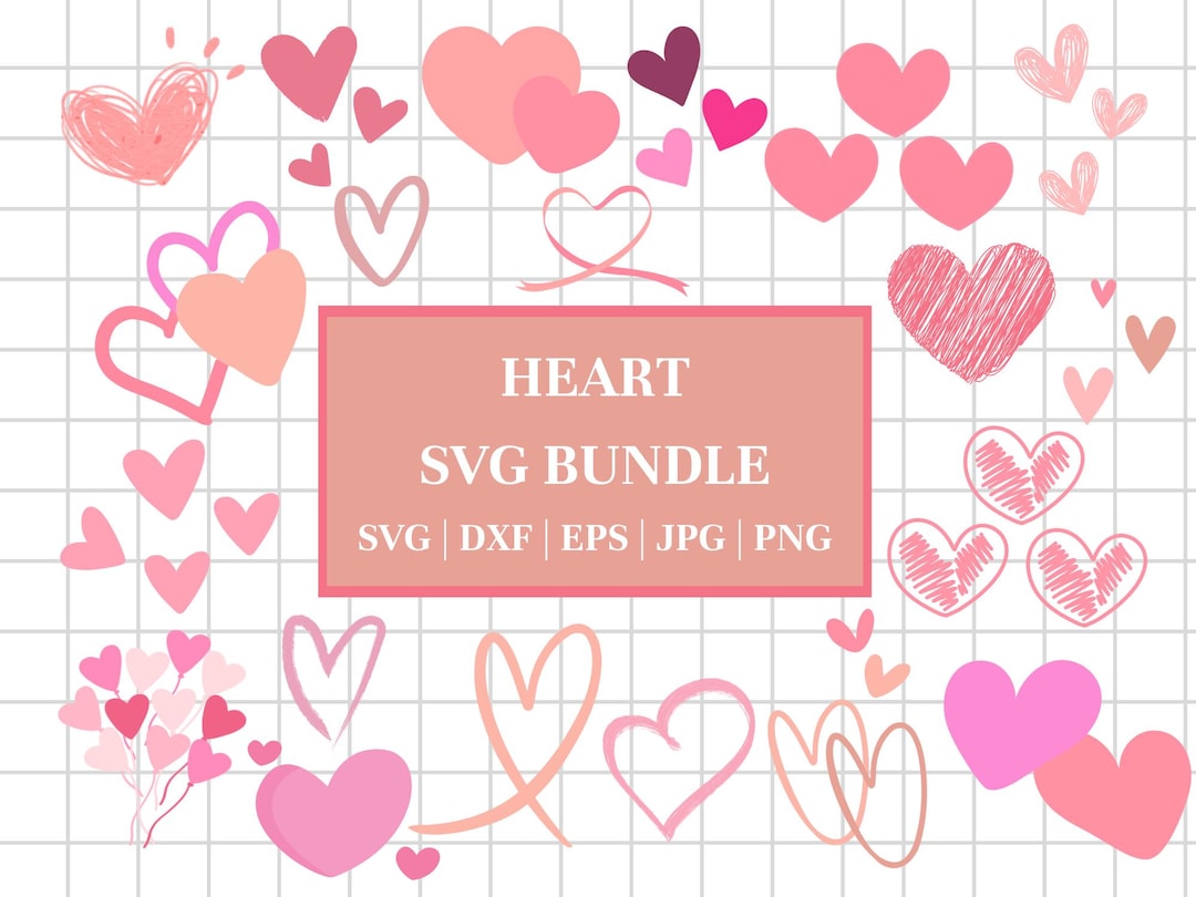 Doodle Heart SVG Bundle: Valentine's Day Clipart (digital Download - Etsy