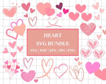 Pakiet Doodle Heart SVG: Clipart z Walentynkami (Pobieranie Cyfrowe)