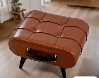 Square Memory Foam Stool – Modern Ottoman Footrest, Shoe Bench