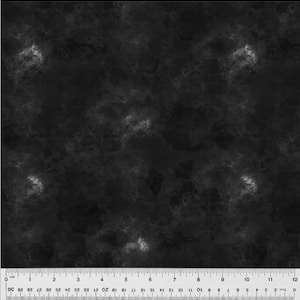 May include: Black and white abstract pattern with a subtle speckled texture. The pattern resembles a cloudy sky with white clouds against a dark background.