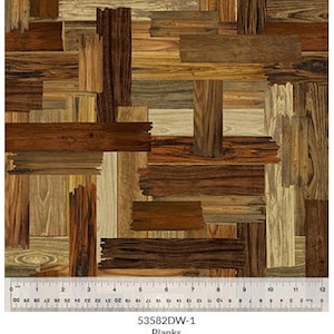 Wood Planks 108&quot; wide backing fabric- various wood colors- 70375