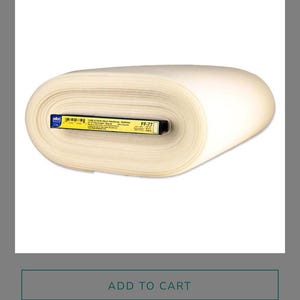 May include: A roll of natural-colored Flex Foam, 20 inches wide and 10 yards long. The product is labeled with the text "FF77 Pellon#10". The image is from shop.modafabrics.com.