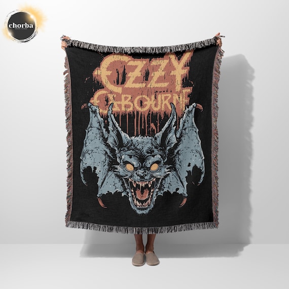 Ozzy Osbourne Woven Blanket: Goth Heavy Metal Rock Band Throw