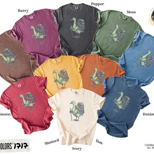 Comfort Colors® Funny Goose Hiking T-Shirt Quirky Animal Nature Tee for Outdoorsy People Silly Goose with Backpack Cottagecore Adventure Tee