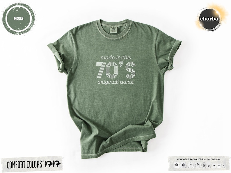 Comfort Colors® Made in the 70s Original Parts T-Shirt Birthday Gift for Gen X Vintage 70s Tee Retro Born in 70s Shirt Funny Old Age Shirt