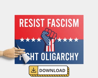 Resist Fascism Protest Sign: Anti-Trump Activism Art (Digital Download)