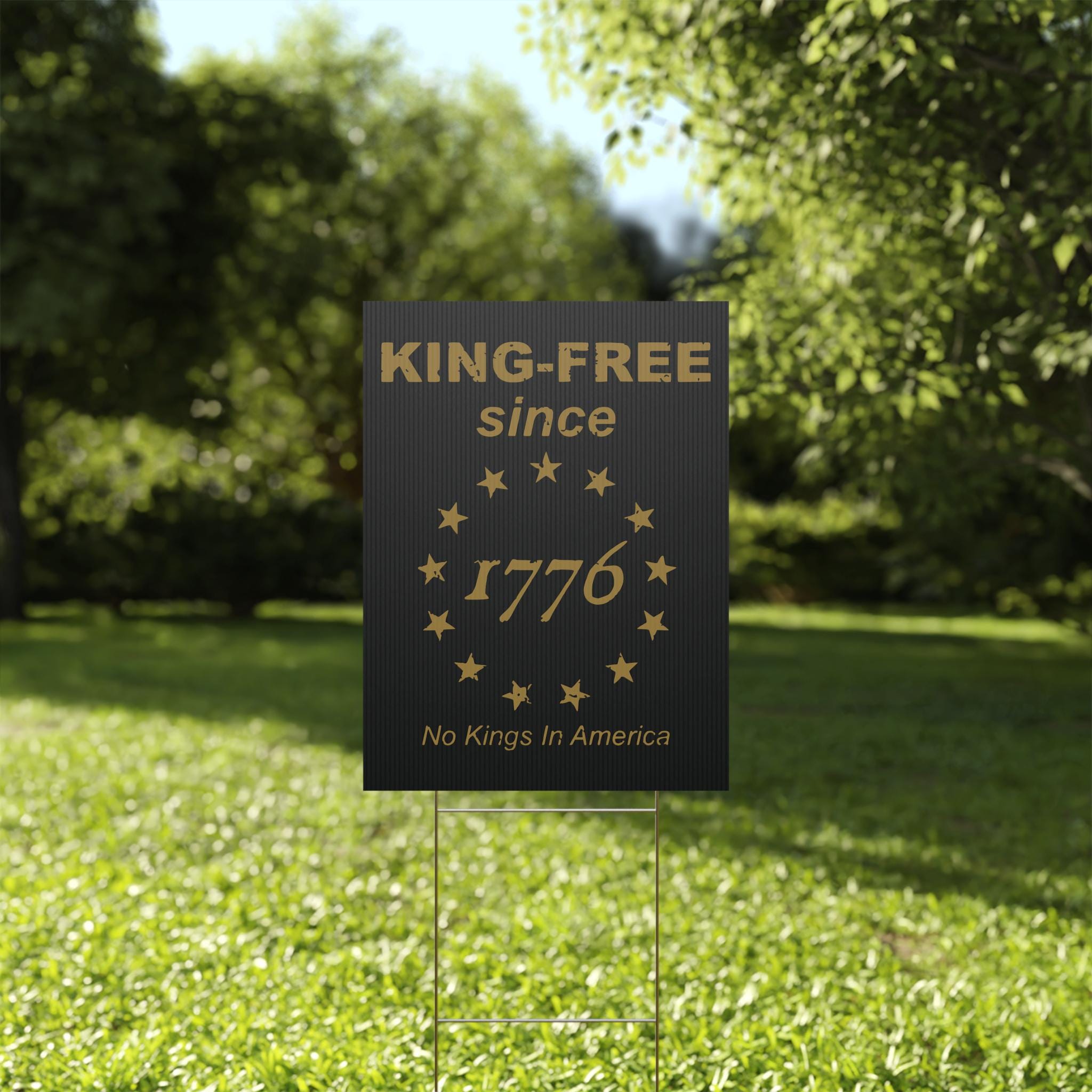 No Kings In America 1776 Hofschild – Patriotisch & Wetterfest Für Garten