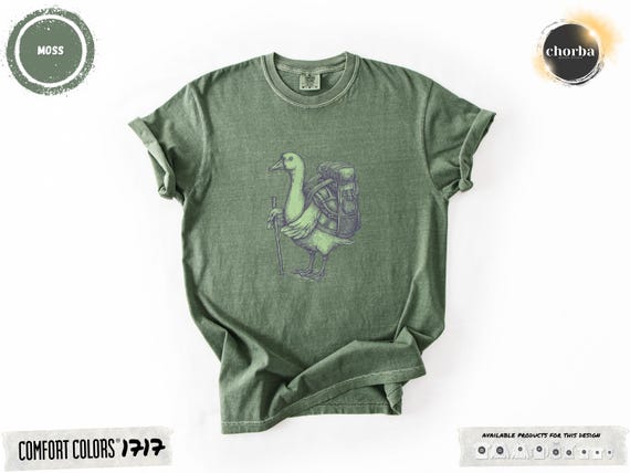 Funny Goose Hiking Comfort Colors T-Shirt: Quirky Animal Tee
