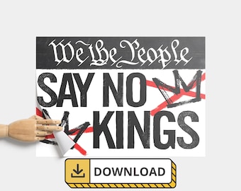 Protest Poster: No Kings, We The People - Anti Tyranny Art (Digital Download)