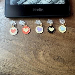 Heart Kindle Charm, Dust Plug Charm, Kindle Plug Charm, Bookish