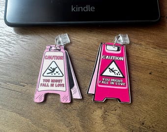 Caution Sign Kindle Dust Plug Charm: Bookish Port Protector