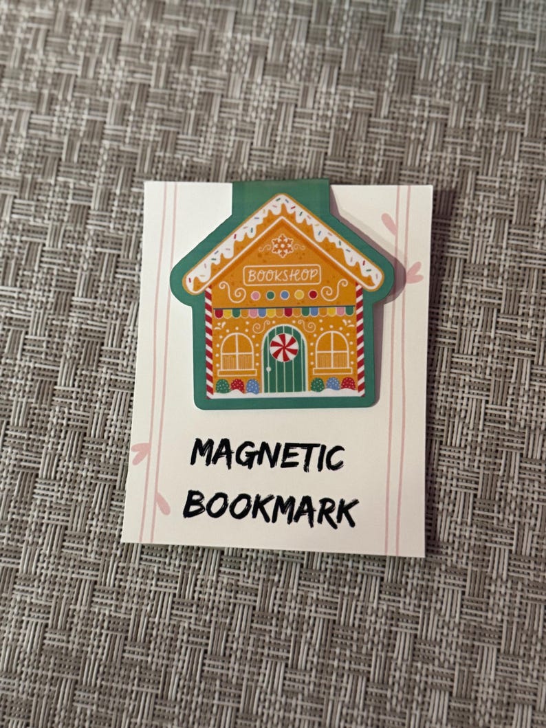 Gingerbread House Magnetic Bookmark - Etsy
