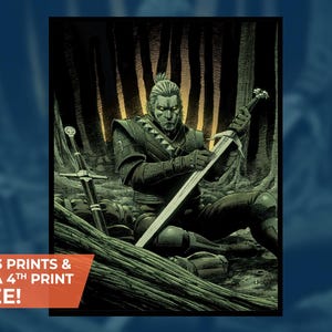 Geralt von Rivia von The Witcher, Spielzimmer Wandkunst, Vintage Feeling, Geburtstagsgeschenk, Weihnachtsgeschenk