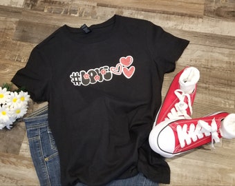 Cute glitter heart shirt, glitter heart love shirt, cute woman's gift, valentine's gift, valentine's shirt, love shirt, leopard heart shirt