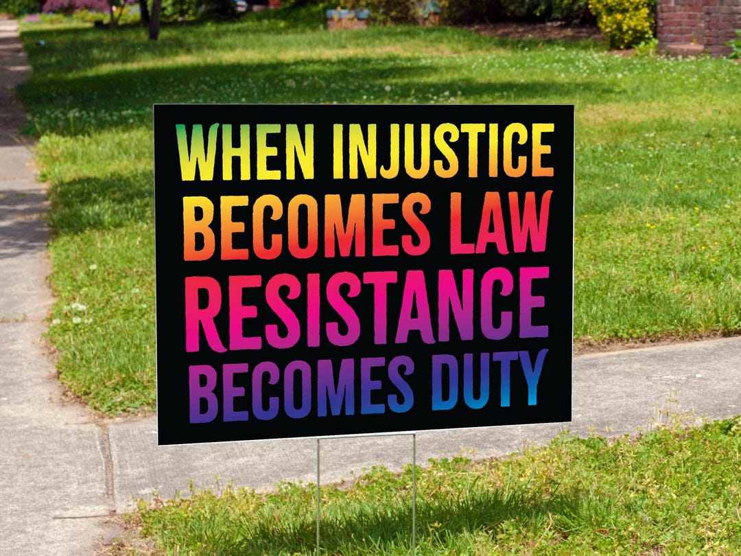 Injustice Resistance Yard Sign: Rainbow Gradient Political Protest ...