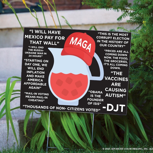Satirical Political Yard Sign, Anti-Trump Parody, MAGA Humor Lawn Decor, Funny Election Protest, Statement Art