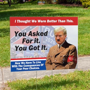 Anti-Trump Yard Sign: Double Sided, Vote Blue (24"x 18")