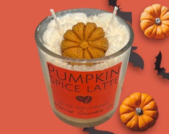 Pumpkin Spice Latte - 10 oz soy wax candle with whipped topping