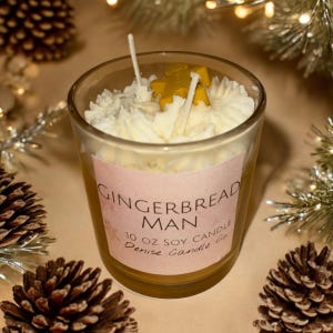 Gingerbread Man - 10 oz soy wax candle with whipped topping - Gingerbread Scented