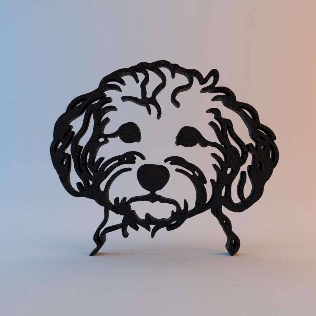 3D Printed Cockapoo Outline Art • Minimalist Dog Breed Wall Decor (UK ...