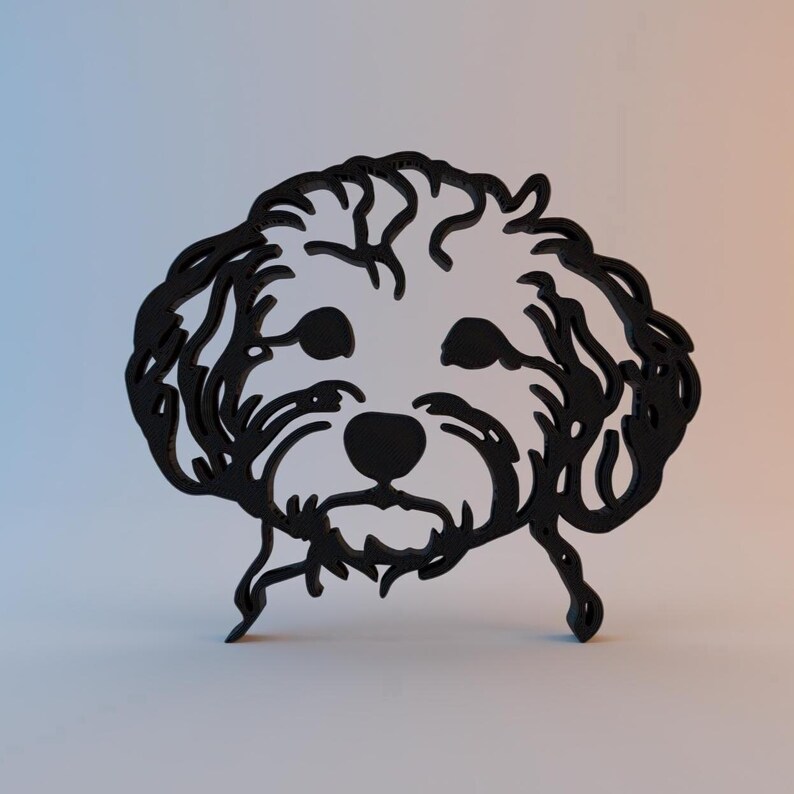 Cockapoo Design 3D Printed Cockapoo Outline Art • Minimalist Dog Breed Wall Decor (UK ...