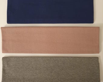 Bündchen einfarbig / Feinstrickbündchen / Baumwollbündchen / Schlauchware / Bündchen Dunkelblau, Altrosa oder Grau