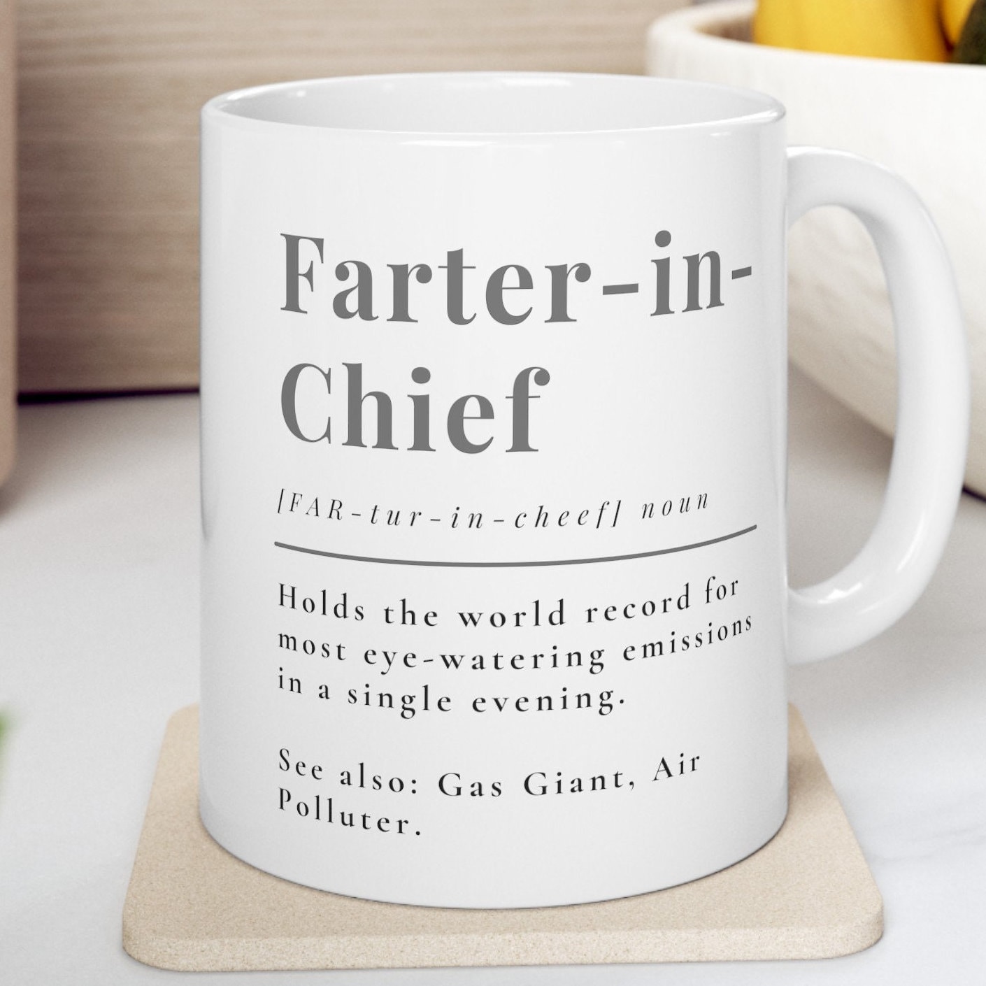 Farterinchief Definition Ceramic 11oz Mug, Ceramic Cup, Gift Idea