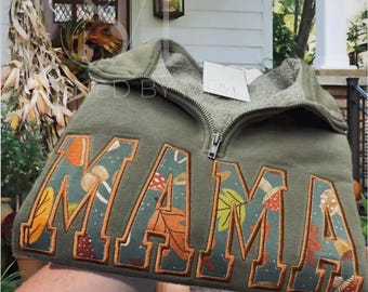 Custom Little Sleepies Embroidered 1/4 Zip Sweatshirt