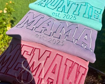 Personlig komfortfärger broderad mormorsskjorta, mamma, Gigi present till mormor Nana-skjorta ny mormors tröja Mimi college anpassad