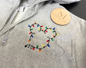 Julbelysning Mus Jul Rundkraget Tröja med Quarter Zip