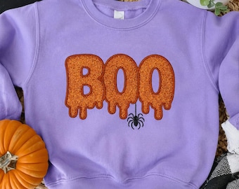 Youth/Toddler Halloween Spooky Boo Mini Glitter Sweatshirt T-Shirt